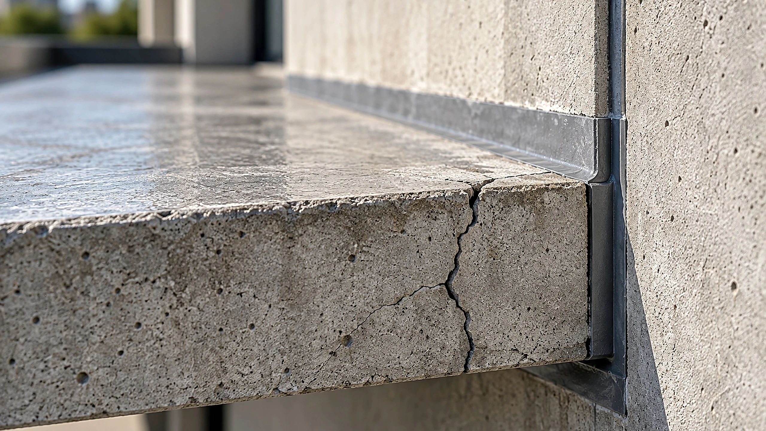 Concrete wall crack and joint detail
